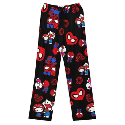 Cartoon-Loungehose – Hello Kitty, Spider-Man, Batman-Pyjamahose für Damen und Mädchen