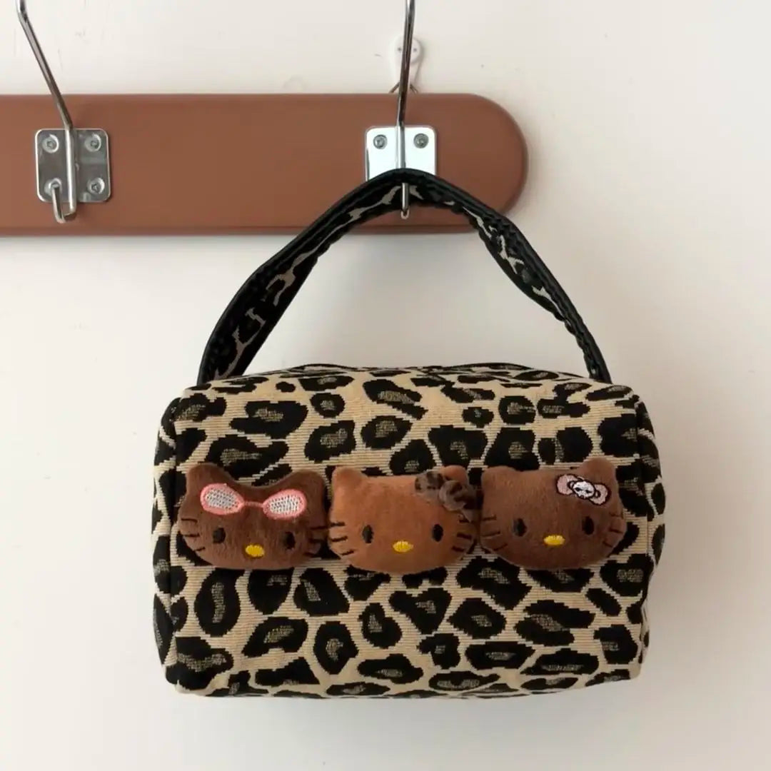 H.Kitty  Handbag Leopard Makeup Bag