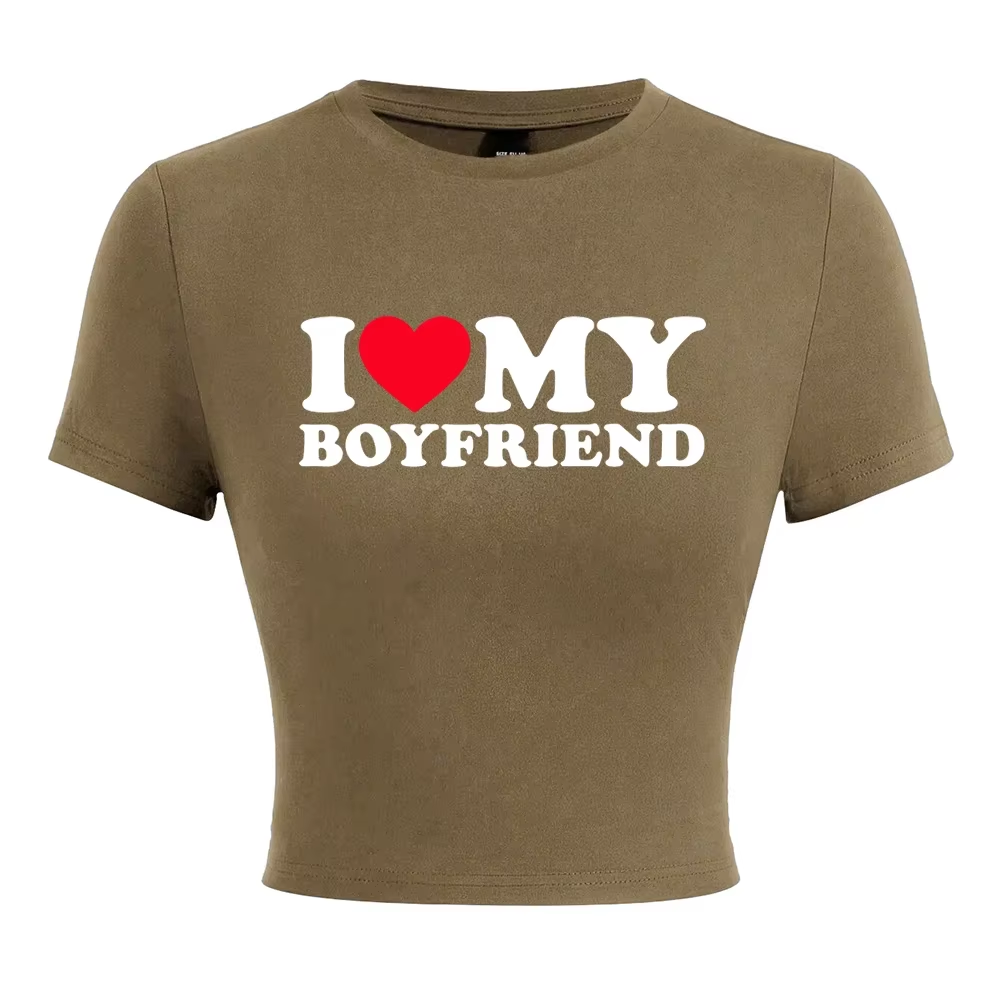 "I Love My Boyfriend" Graphic Tee – Soft, Stylish & Comfy Casual T-Shirt for Women