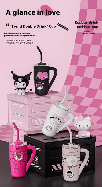 Miniso Sanrio Vacuum Cup – Cute Hello Kitty, Kuromi & Lots-O'-Huggin' Bear Designs, Best-Selling Kawaii Kettle Cup