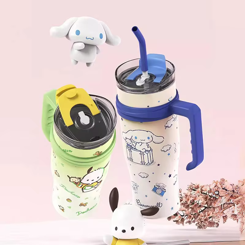 Sanrio Family Thermos Big MAC Strohhalmbecher – Hello Kitty, Kuromi &amp; Freunde