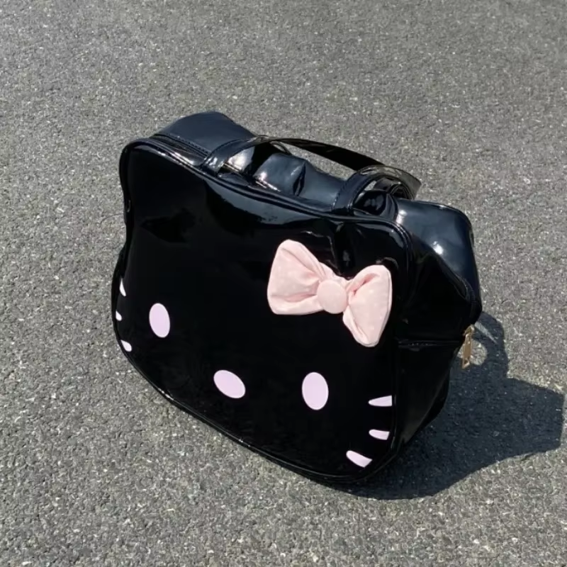 HK Leather Shoulder Bag - Cute Bow Harajuku Fashion Tote for Women