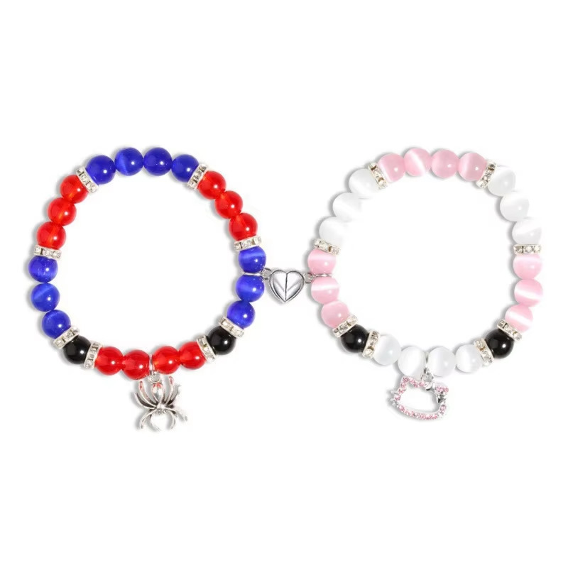 Spooky & Sweet: KMVEXO Bat Cat Spider Friendship Bracelets – Perfect for Best Friends & Couples!