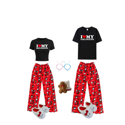 Pajama bundle with matchy bracelets and slippers