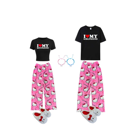 Pajama bundle with matchy bracelets and slippers