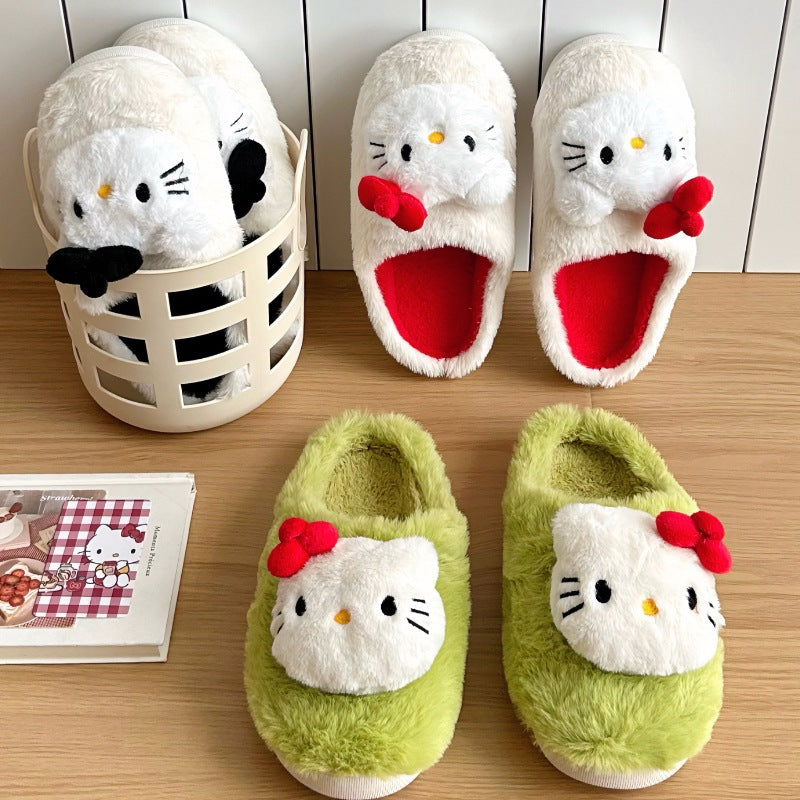 Hello Kitty Fleece-Lined Plush Slippers