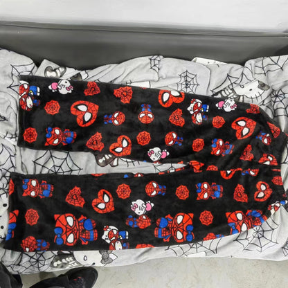 Lockeres Pyjama-Set aus Baumwollsamt mit langen Hosen von Hello Kitty Spider-Man