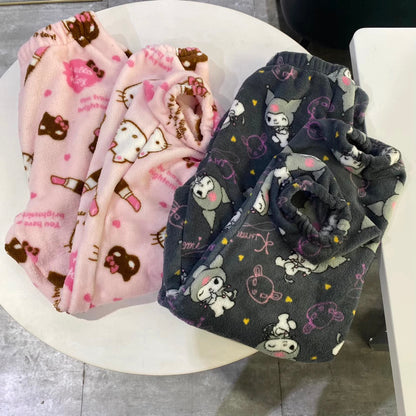 Sanrio Pajama Pants: Hello Kitty, My Melody & Kuromi - Flannel, Loose, & Thick