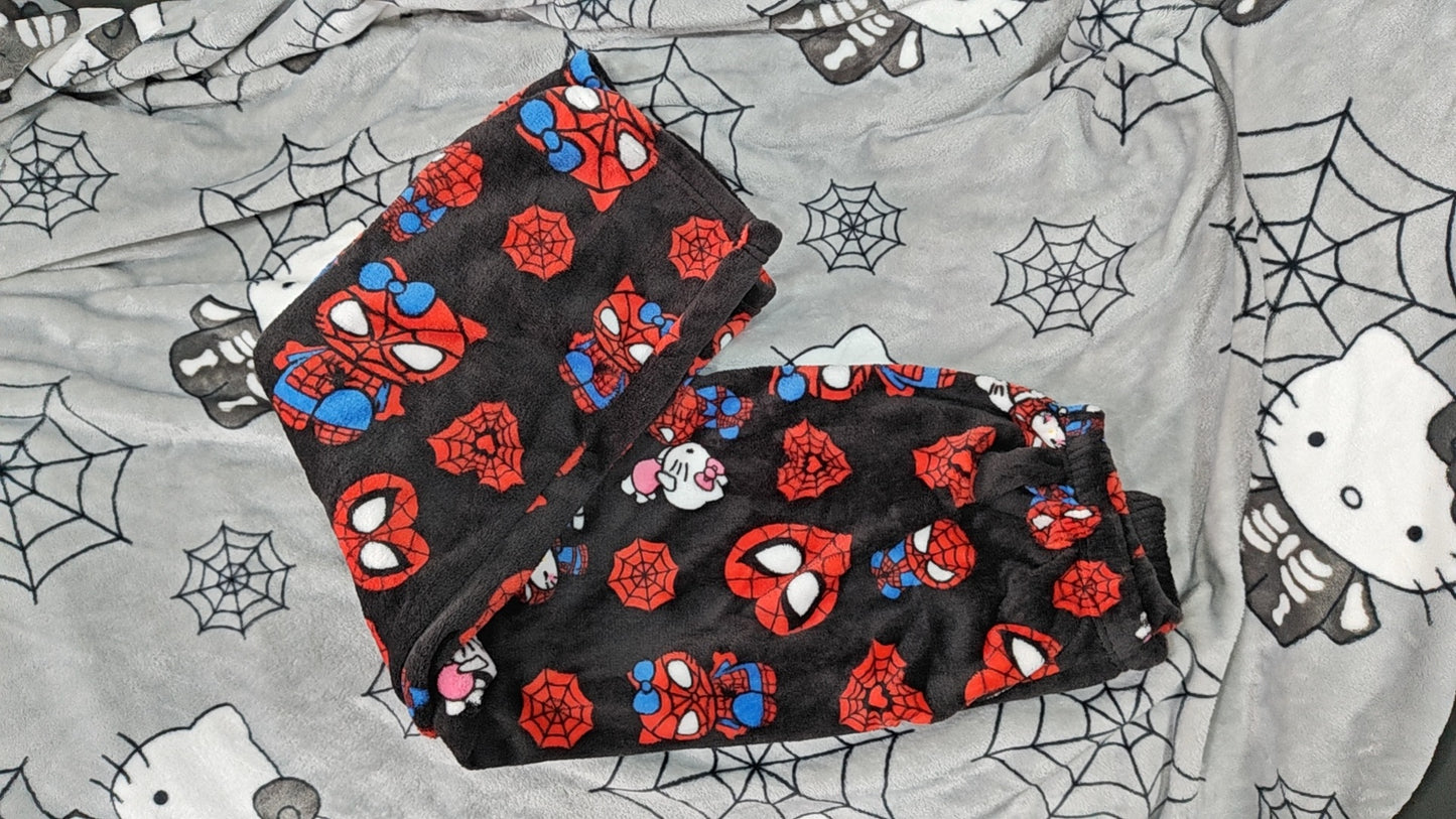 Lockeres Pyjama-Set aus Baumwollsamt mit langen Hosen von Hello Kitty Spider-Man