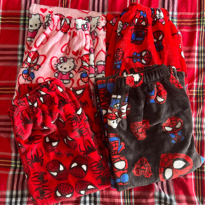 Bavlněný sametový pyžamový set Hello Kitty Spider-man s dlouhými kalhotami