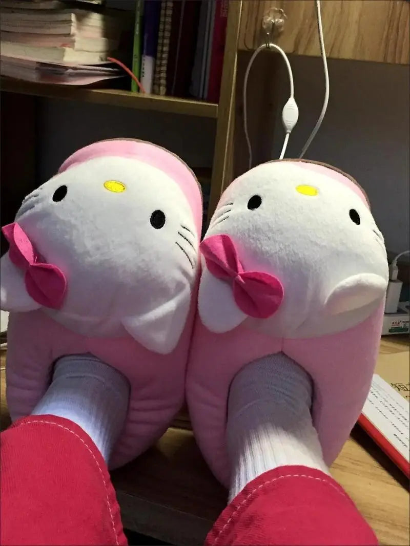 Hello Kitty Big Head Plush Slippers