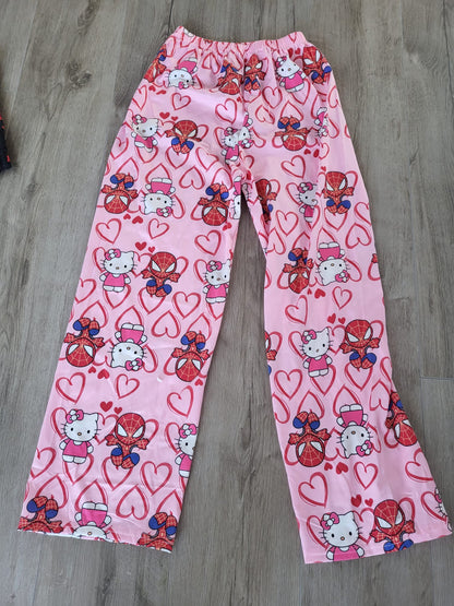 Hello Kitty x Spiderman Pyžamové kalhoty 