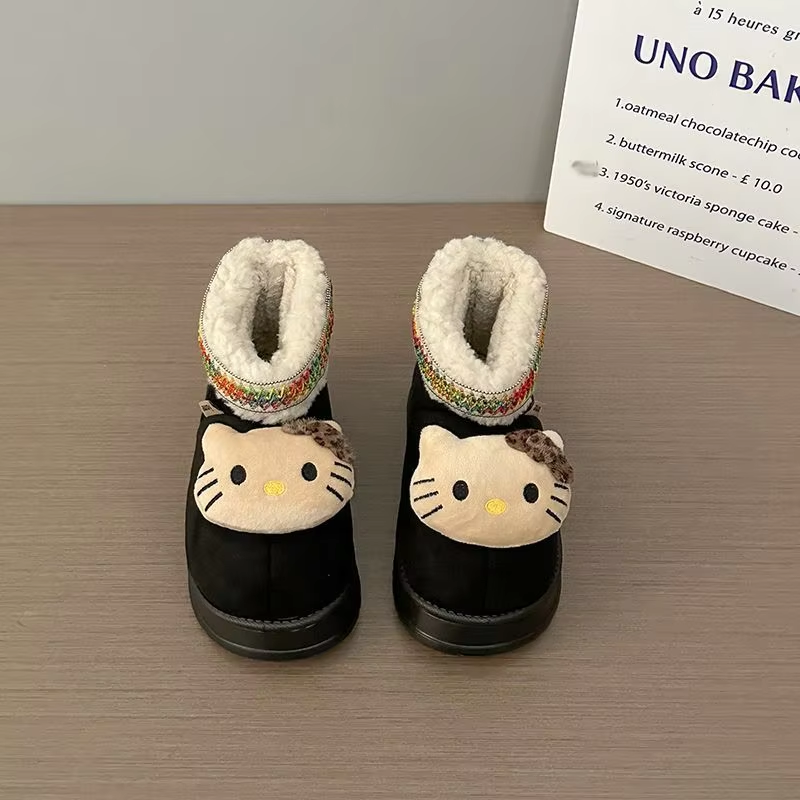 HK Plush Snow Boots – Cute, Warm, Anti-Slip Short Boots for Winter