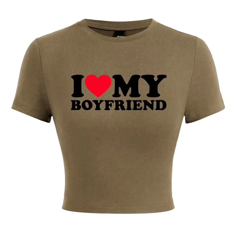 "I Love My Boyfriend" Graphic Tee – Soft, Stylish & Comfy Casual T-Shirt for Women