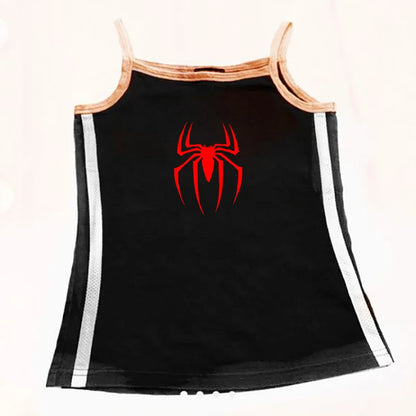 Y2k Tank Top Spider Printed