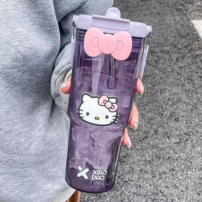 Hello Kitty Sportflasche mit großem Fassungsvermögen – süßer und tragbarer Becher mit Strohhalm