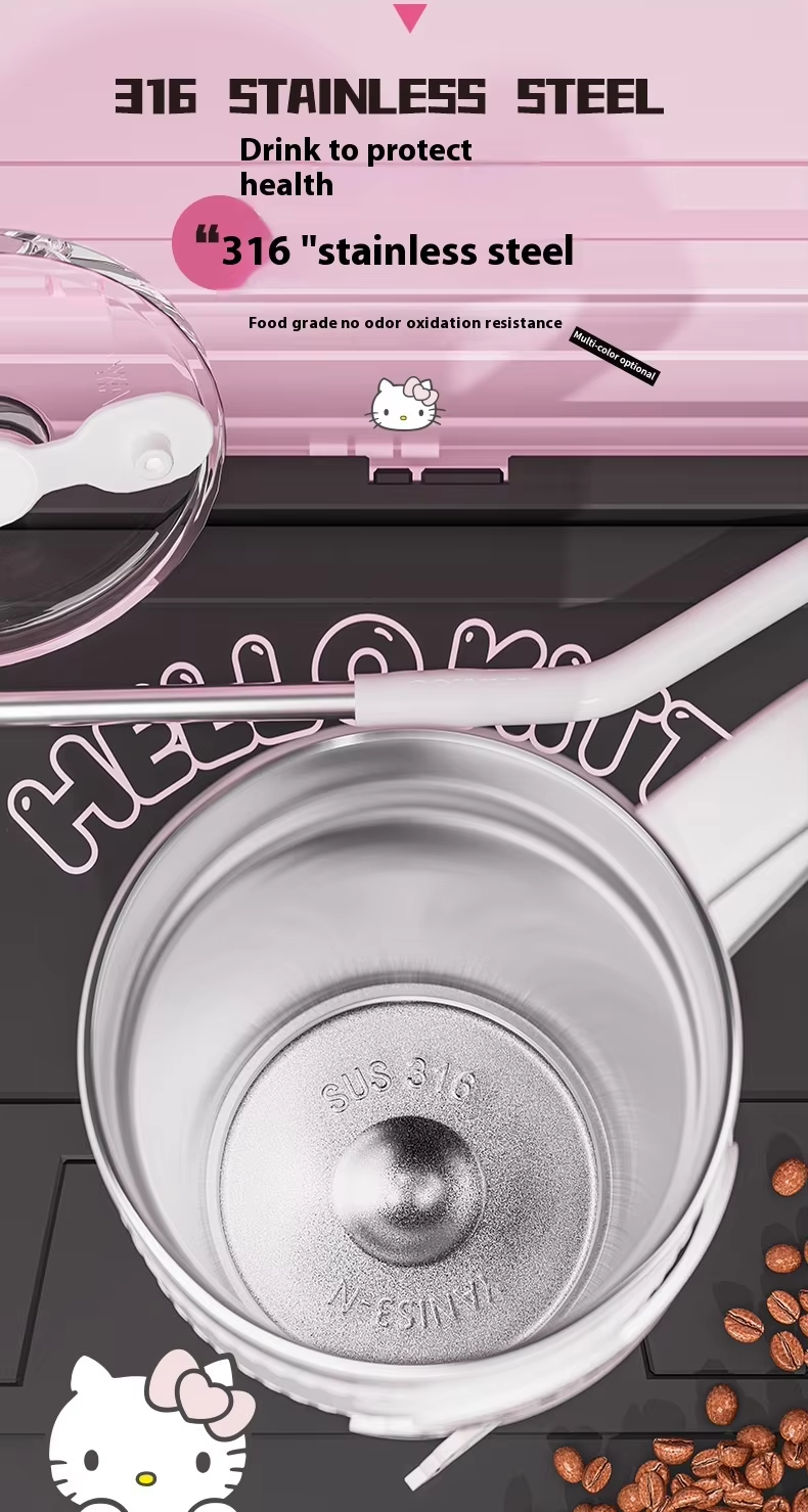 Miniso Sanrio Vacuum Cup – Cute Hello Kitty, Kuromi & Lots-O'-Huggin' Bear Designs, Best-Selling Kawaii Kettle Cup