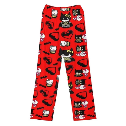 Cartoon-Loungehose – Hello Kitty, Spider-Man, Batman-Pyjamahose für Damen und Mädchen