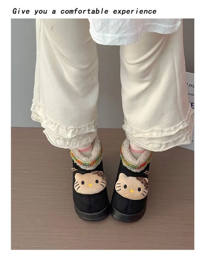 HK Plush Snow Boots – Cute, Warm, Anti-Slip Short Boots for Winter