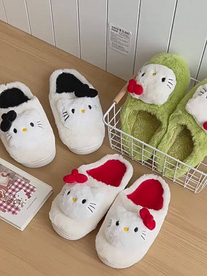 Hello Kitty Fleece-Lined Plush Slippers