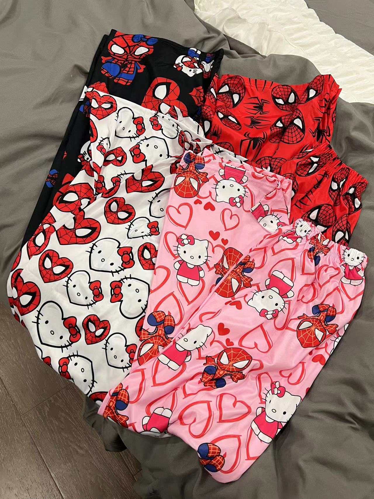 Hello Kitty x Spiderman Cotton Loose Pajama Pants