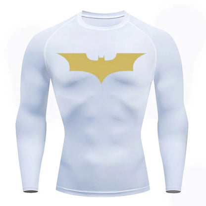 Compression Long Sleeve Shirt - Bat Pattern Printed , Quick-drying